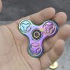 Rainbow Tri-Spinner Fidget Gyro Toy Ceramic EDC Autism Hand Spinner Desk Focus